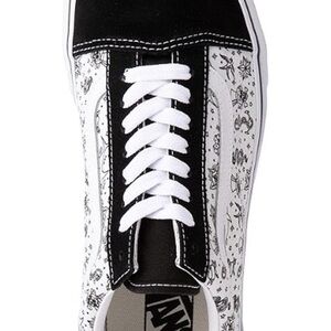 Vans Old Skool Tattoo Print Sneakers White Black Men’s 10 NWT Canvas